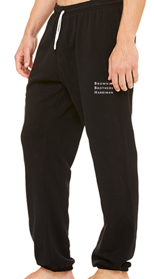 Unisex Sponge Fleece Long Scrunch Pants - Black - Large