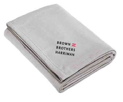 Embroidered Jersey Cotton Blanket - Gray