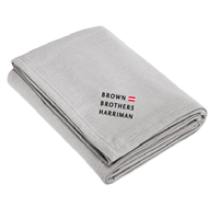 Embroidered Jersey Cotton Blanket - Gray